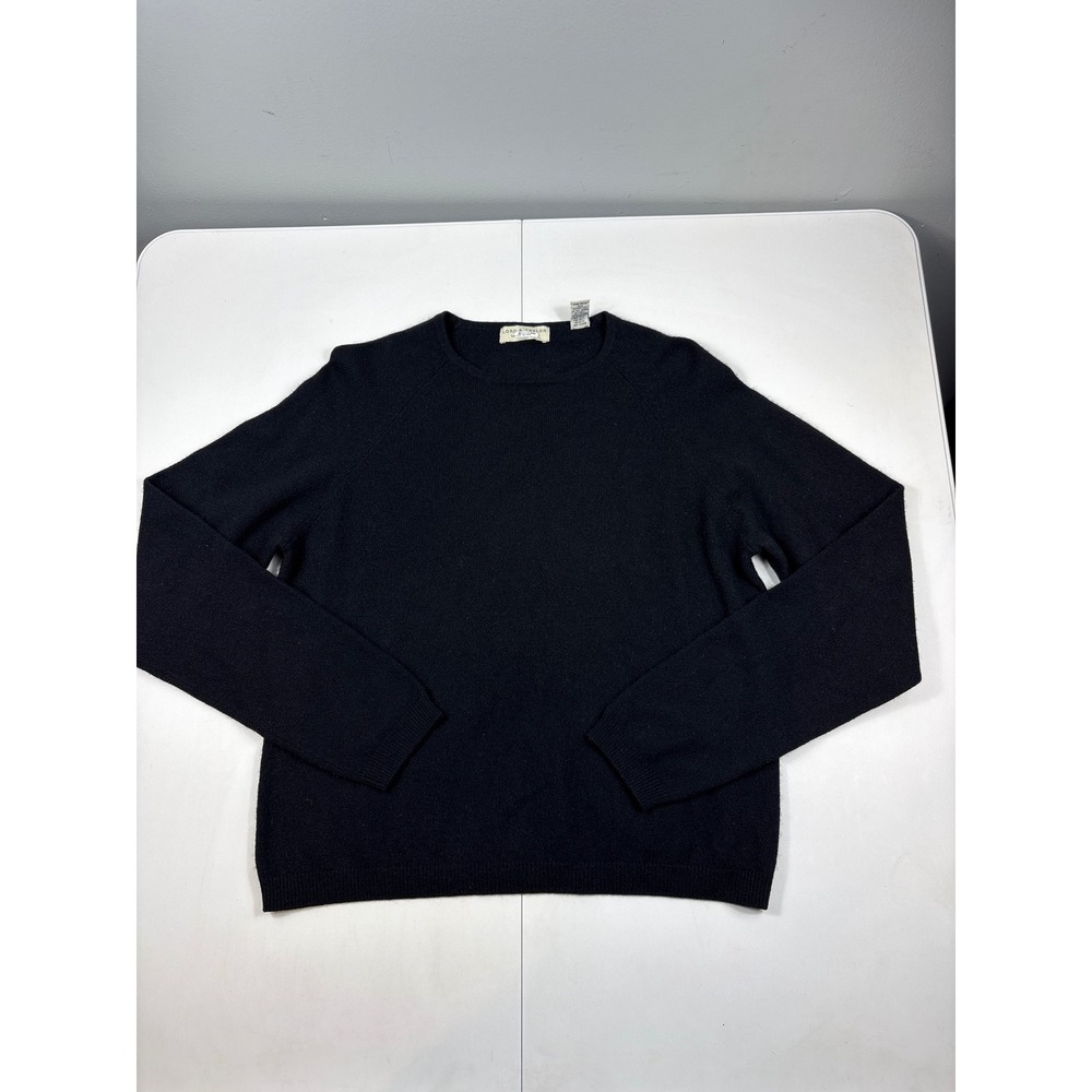 Lord & Taylor Womens Black 100%‎ Cashmere Crewneck Raglan Sweater XL
